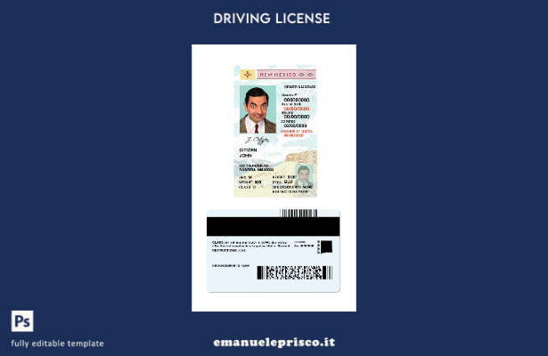 verified style stile verificato USA New Mexico dl sotto il modello template
